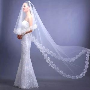 White cathedral length wedding veil